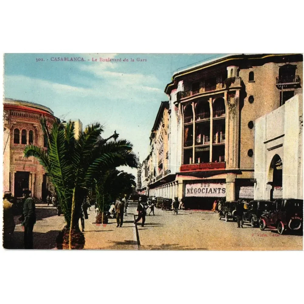 302. CASABLANCA. Le Boulevard de la Gare Postcard
